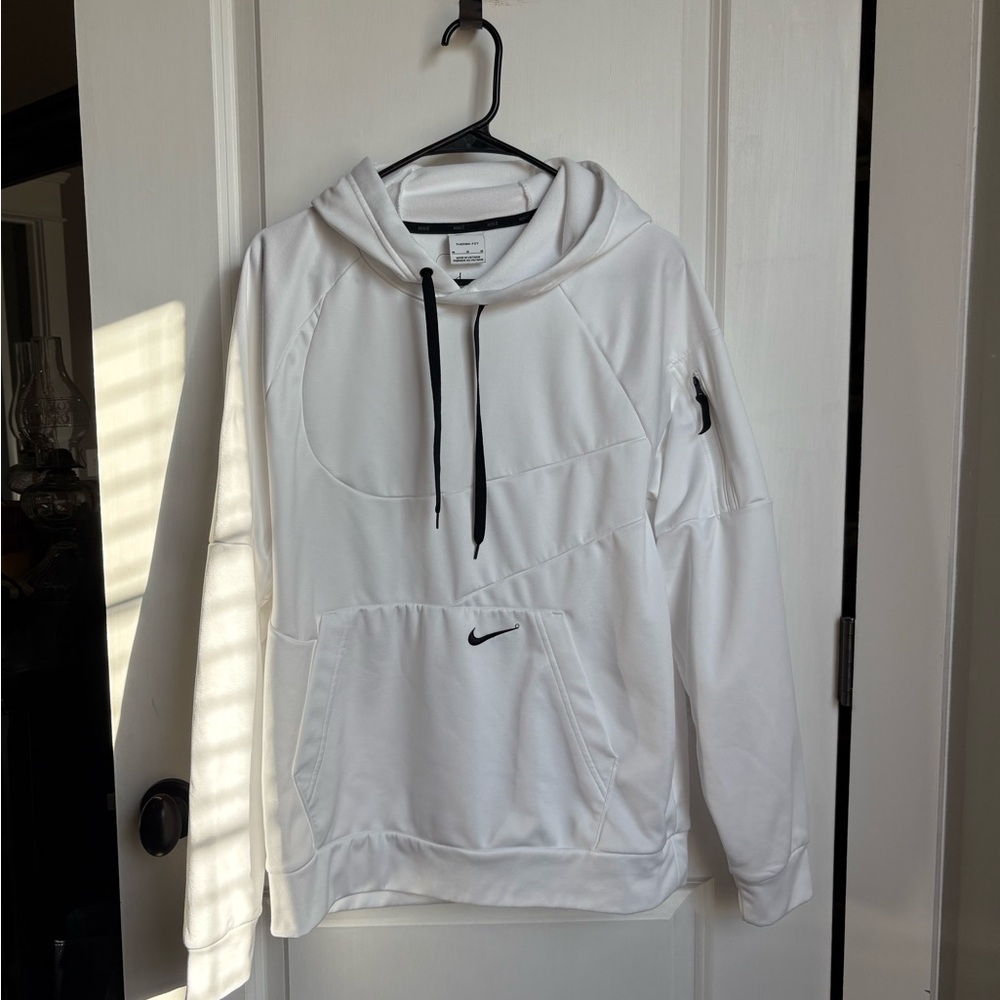 Nike Men's White Hoodie Sweater